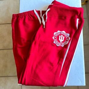 Indiana University Track Pants / Joggers Red & White Women’s Size Large IU